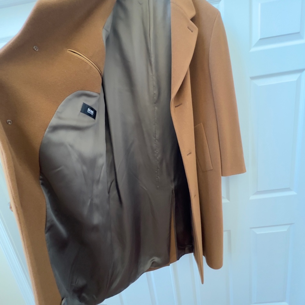 Hugo Boss De Tomaso Vintage Brown Wool Over Coat, Made in Italy, Size 42R - Picture 6 of 16